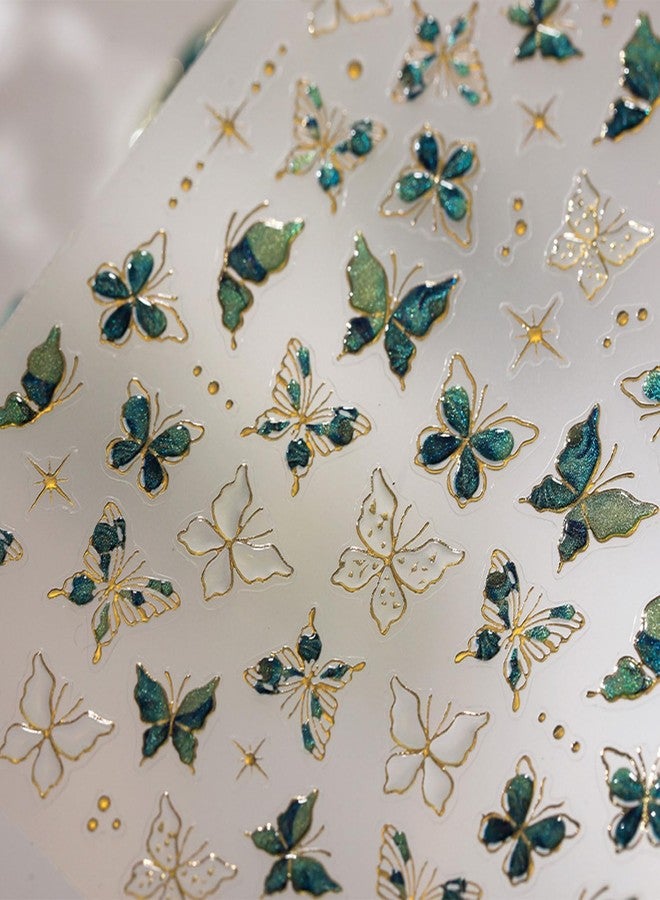 TARINI Nail Stickers, Nail Decorations, Nail Art, Butterfly Nails Art Stickers, 1 Sheet 3D Embossed Nails Decor Accessories, Suitable for Beginners - Image 4