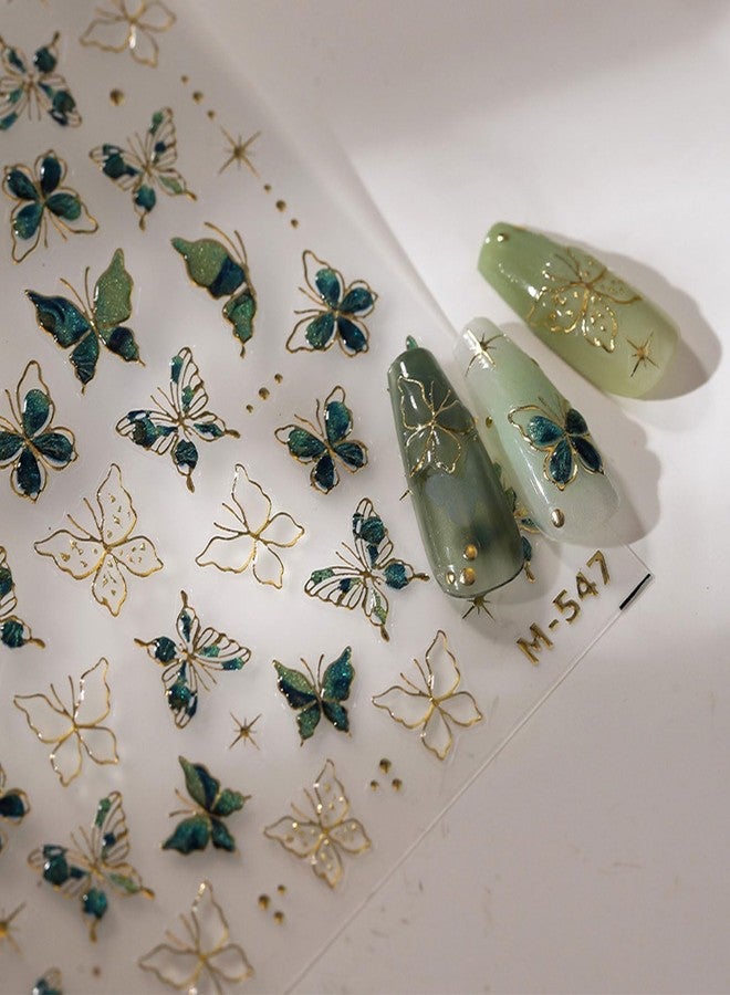TARINI Nail Stickers, Nail Decorations, Nail Art, Butterfly Nails Art Stickers, 1 Sheet 3D Embossed Nails Decor Accessories, Suitable for Beginners - Image 5