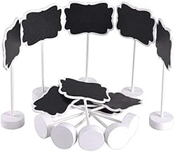 UCEC Mini Chalkboards, Wood Mini Blackboard Signs with Stand, for Message Board Signs, Place Cards for Weddings, - Image 1