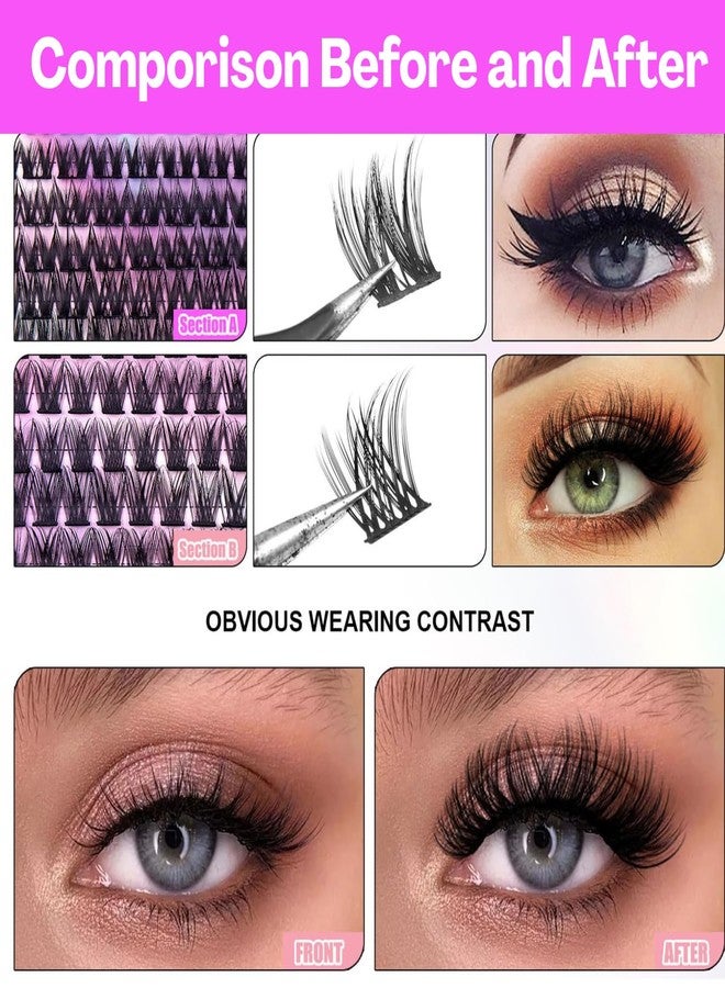 TecoKart® Manga Lashes for Women, 3D Wispy Fake Eye Lashes Kit, Pre-Glued Natural Look Voluminous False Eyelashes with Applicator Tools (30+40 Pairs) - Image 3