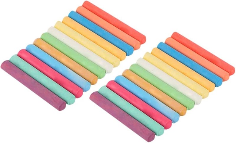 Water Soluble Dust Free Colorful Chalk Set 24 Pcs Non Toxic Easy Erase for Drawing Art - Image 1