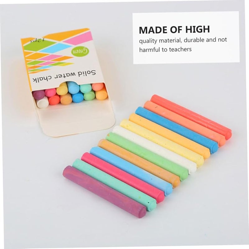 Water Soluble Dust Free Colorful Chalk Set 24 Pcs Non Toxic Easy Erase for Drawing Art - Image 5