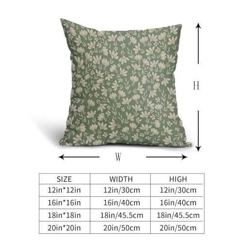 Aytipun Spring Sage Green Pillow Covers 18x18 Set of 2 Vintage Floral Rustic Old Style Cute Flower French Print Decorative Outdoor Pillowcases Seasonal Farmhouse Throw Cushion Case Decor for Couch Sofa Bed - Image 5