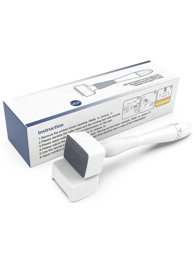 ختم ديرما قابل للتعديل 0~3 مم 140 دبوسًا - ختم ديرما بن بإبر دقيقة للشعر ونمو اللحية وتقليص المسام وتفتيح لون البشرة - Image 1