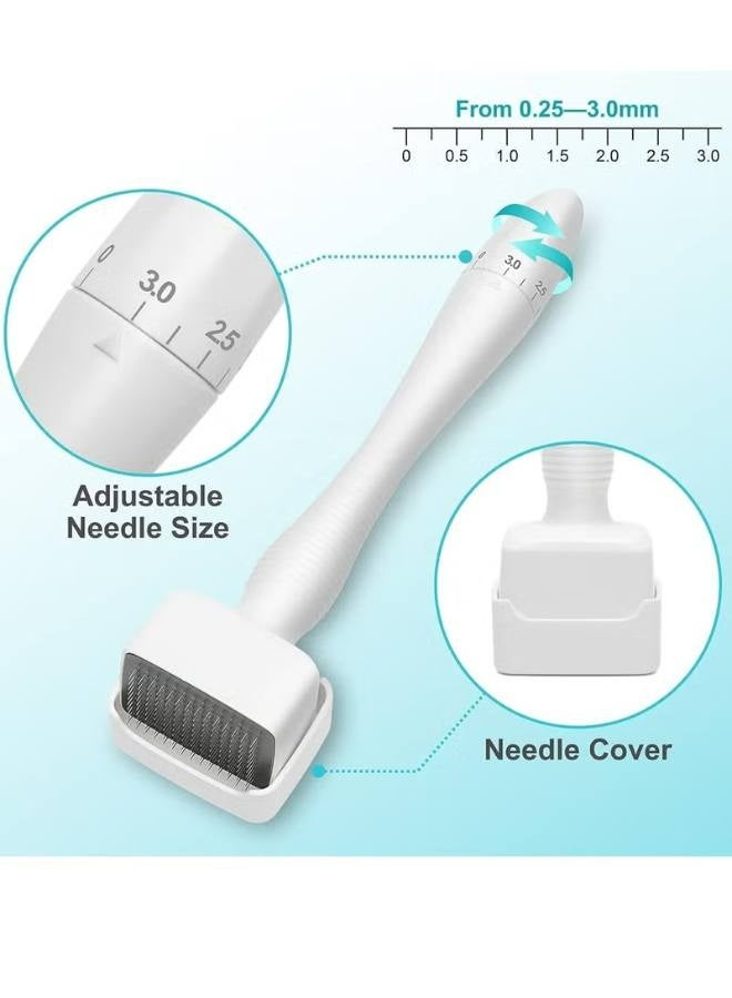ختم ديرما قابل للتعديل 0~3 مم 140 دبوسًا - ختم ديرما بن بإبر دقيقة للشعر ونمو اللحية وتقليص المسام وتفتيح لون البشرة - Image 4