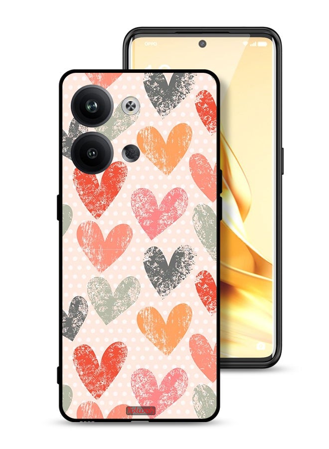 Tolwak Oppo Reno9 Pro 5G Protective Case Cover Hearts Art - Image 1