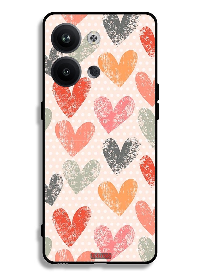 Tolwak Oppo Reno9 Pro 5G Protective Case Cover Hearts Art - Image 2