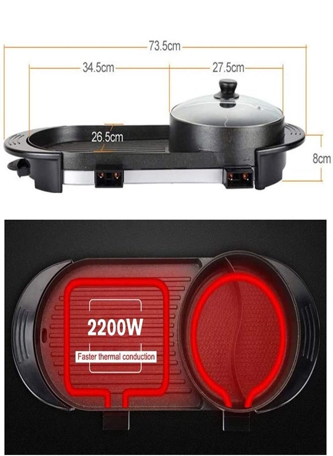 KLNAMAEAAN Multi-Function Electric Barbecue Oven Grilled Pan with 5 Temperature Adjustment  - Image 2