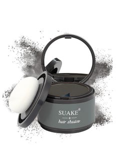 SUAKE Hair Shadow Powder with Puff Touch Instantly Natural Magical Quick Cover Hairline Powder Hair Root Dye Hair Root Concealer for Thinning Hair to Beautify Forehead Curves 4G Black  - Image 1