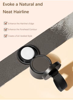 SUAKE Hair Shadow Powder with Puff Touch Instantly Natural Magical Quick Cover Hairline Powder Hair Root Dye Hair Root Concealer for Thinning Hair to Beautify Forehead Curves 4G Black  - Image 3