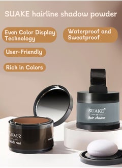 SUAKE Hair Shadow Powder with Puff Touch Instantly Natural Magical Quick Cover Hairline Powder Hair Root Dye Hair Root Concealer for Thinning Hair to Beautify Forehead Curves 4G Black  - Image 4