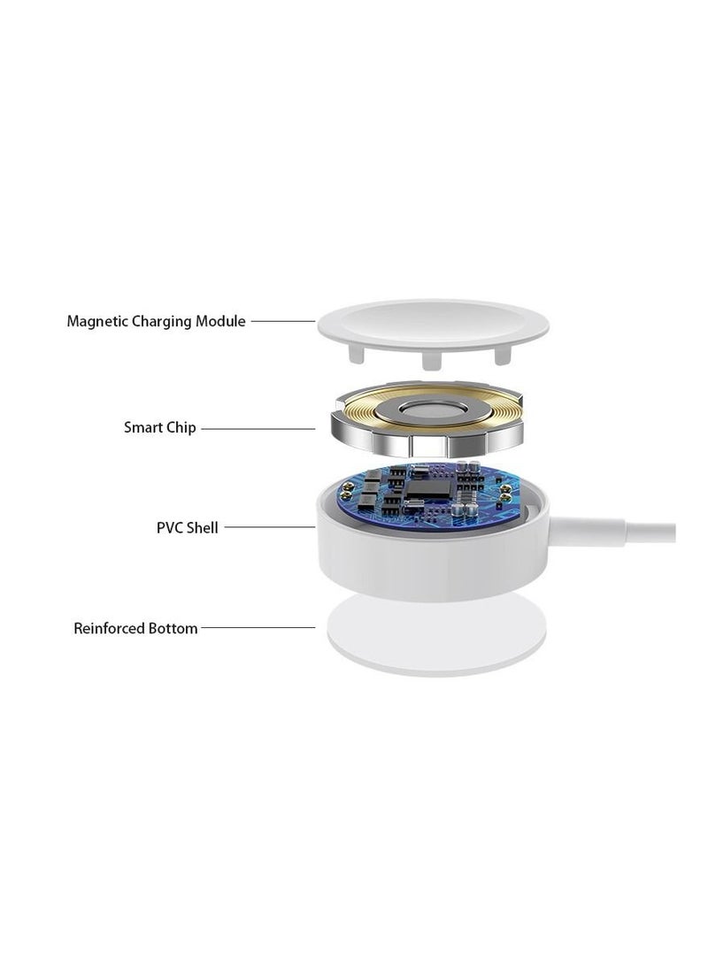 TWEGGON Apple Watch Charger, Magnetic Fast Charger to USB C Cable for iWatch Apple Watch White  - Image 3