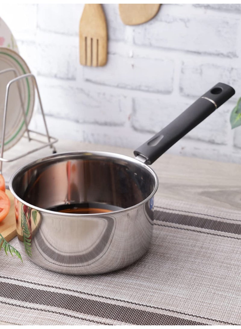 Neelam Stainless Steel 12 22G Induction Bottom Sauce Pan, 2000 ml, Silver - Image 4