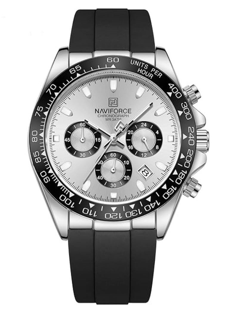 NAVIFORCE Men Chronograph Sports Silicon Strap Quartz Watch -NF8054 - Image 1