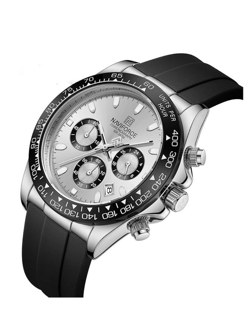 NAVIFORCE Men Chronograph Sports Silicon Strap Quartz Watch -NF8054 - Image 2