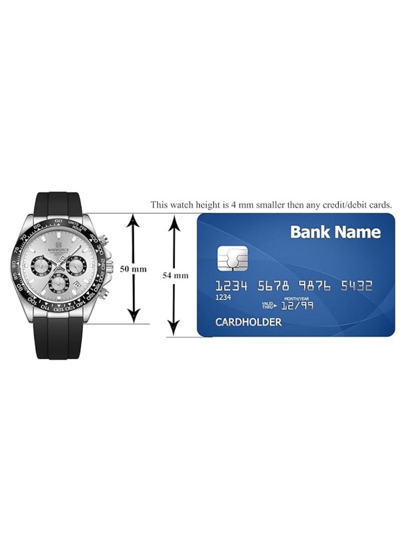 NAVIFORCE Men Chronograph Sports Silicon Strap Quartz Watch -NF8054 - Image 5