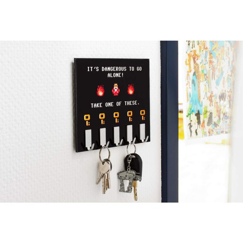 getDigital Dangerous to Go Alone Key Rack - Geeky Home and Office Decor Wall-Mounted Key Holder with 5 Metal Hooks - 21 x 16 cm - Image 3