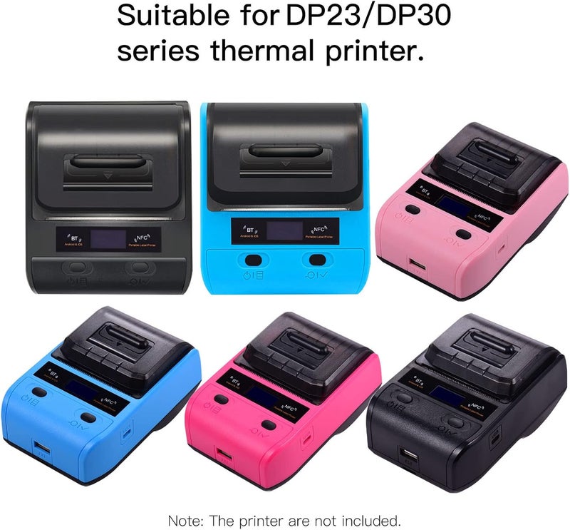 ورق طابعة الملصقات الحرارية ذاتية اللصق قابلة للطباعة لفة مقاومة للزيت قابلة للتمزيق ملصقات لطباعة الأسعار والباركود لطابعات Aibecy DP23 وDP30 الحرارية صانع ملصقات أبيض متعدد (40x100 مم (80 ورقة)) 40x100 مم (80 ورقة) - Image 5