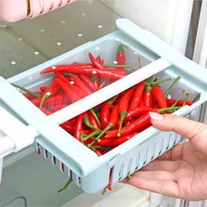 RIGJAK Fridge Shelf Organizer Rack Space Saver Food Storage Basket Plastic Fridge Organizer Drawer Adjustable Fridge Storage Basket Fridge Racks Tray Sliding Storage Racks2 pcsMulti Colour - Image 3