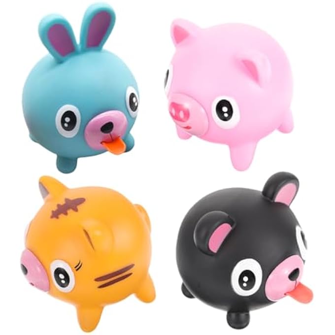 Uonlytech 4pcs Animal Squeeze Portable Slow Rising Stress Relief Screaming Dolls with Tongue Out Design Safe Plastic Material for Classroom Prizes Birthday Favors - Image 1
