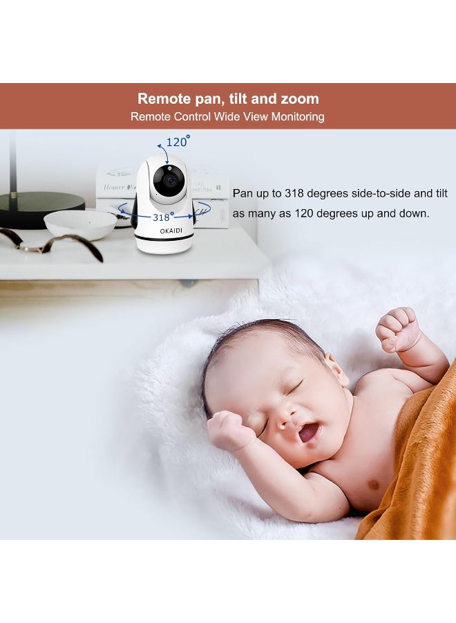 أوكايدي OKAIDI Video Baby Monitor with Camera and Audio, 5 Display Baby Monitor No WiFi, 30H Battery and 1000ft Range Baby Monitor, Remote Pan-Tilt-Zoom Baby Camera, Night Vision, 2-Way Talk, VOX, Temperature - Image 5