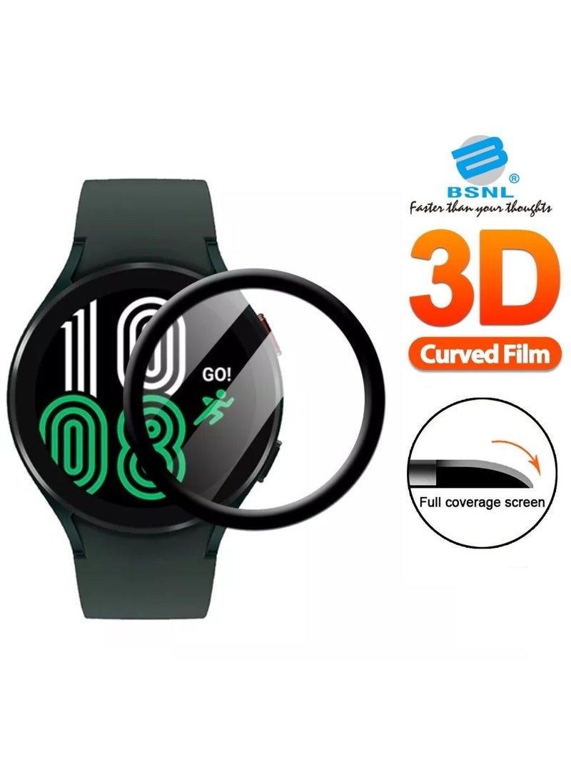 BSNL Full Cover Flexible Glass PMMA Film Screen Protector for Samsung Galaxy Watch 4 - 44mm - Image 1