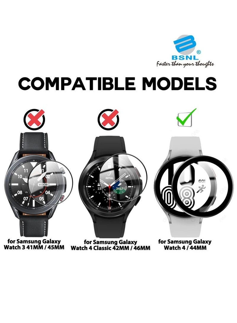 BSNL Full Cover Flexible Glass PMMA Film Screen Protector for Samsung Galaxy Watch 4 - 44mm - Image 5