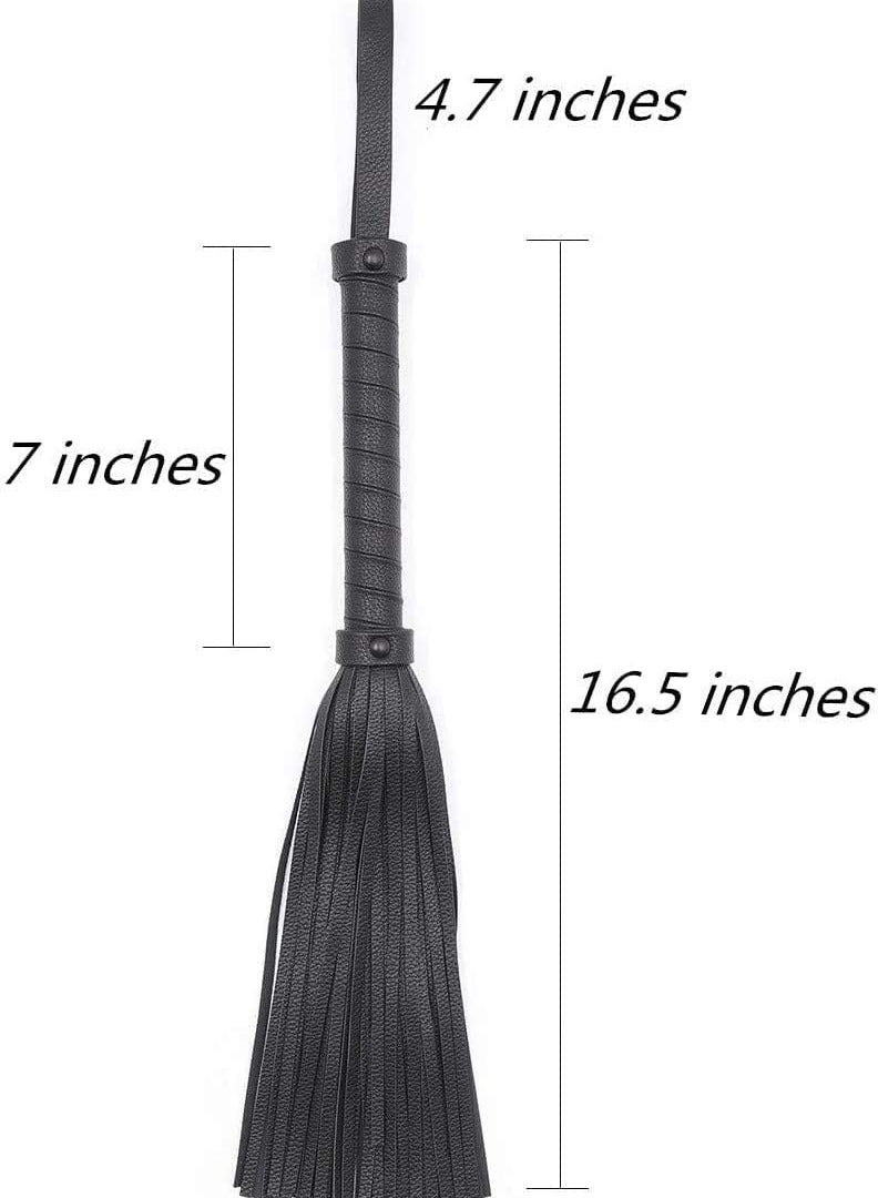 Soft Leather Riding Whip with Tassel - Ideal for Teaching, Training, and Short Television Props (Black) - Image 5