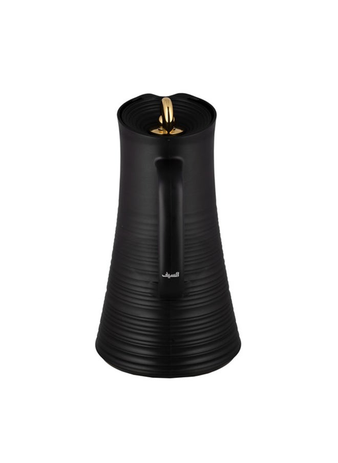 Alsaif Deva Coffee And Tea Vacuum Flask , Size: 1.0 Liter, Color: Black  - Image 2