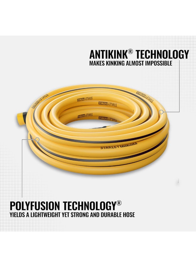 Stanley Fatmax Professional Grade Garden Water Hose Yellow and Black 5/8 Inch x 50 ft BDS6650 - Image 2