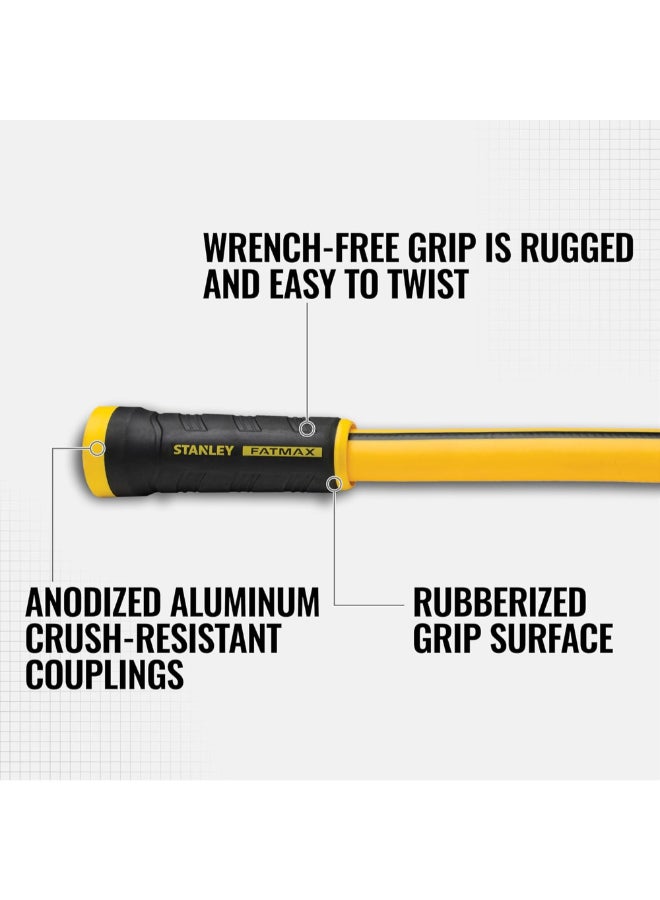 Stanley Fatmax Professional Grade Garden Water Hose Yellow and Black 5/8 Inch x 50 ft BDS6650 - Image 5