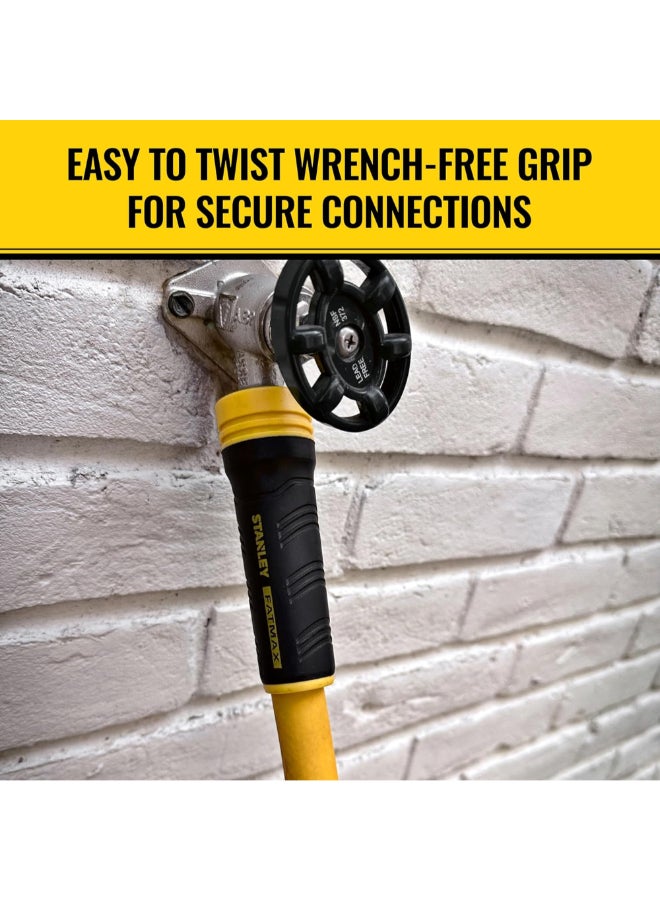 Stanley Fatmax Professional Grade Garden Water Hose Yellow and Black 5/8 Inch x 50 ft BDS6650 - Image 4