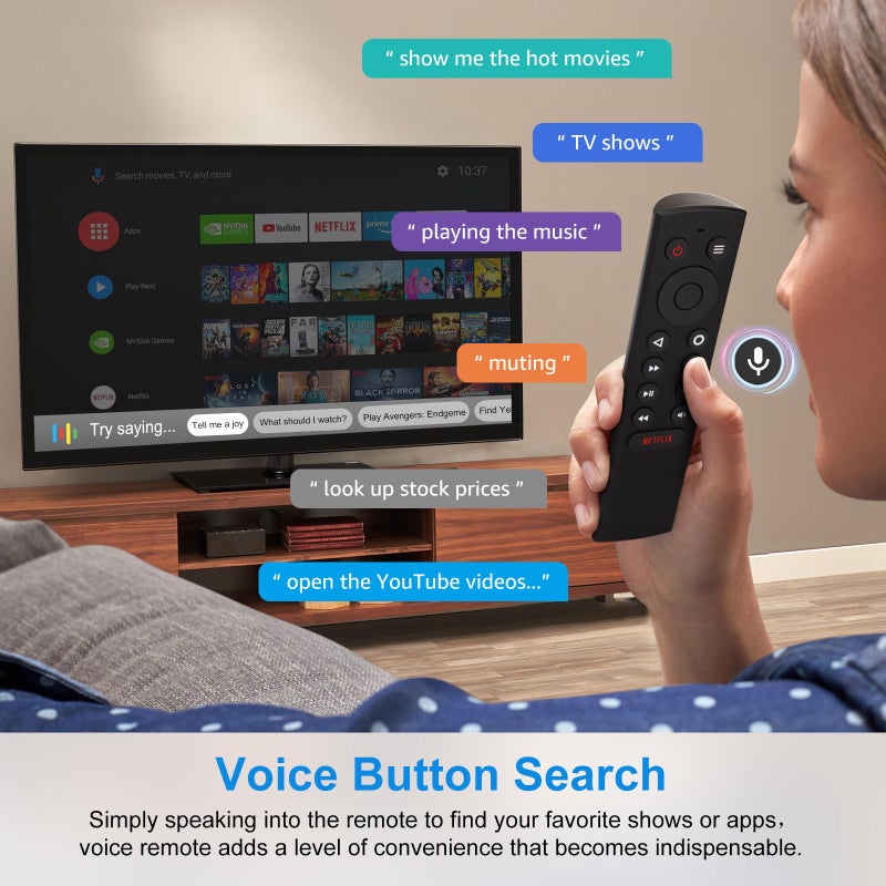 LOUTOC Voice Replacement Remote Control for NVIDIA Shield TV and NVIDIA Shield TV Pro Streaming Media Player 2015/2017/2019 All Models - Image 3