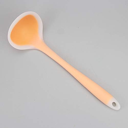 unique enterprise Unique Enterprise Silicone Ladle Spoon 20 cm Heat Resistant Soup Ladle Scoop Spatula with Hygienic Solid Coating FDA Grade Yellow  - Image 2