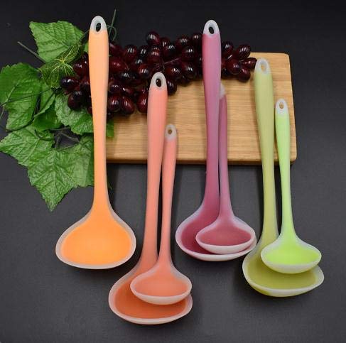 unique enterprise Unique Enterprise Silicone Ladle Spoon 20 cm Heat Resistant Soup Ladle Scoop Spatula with Hygienic Solid Coating FDA Grade Yellow  - Image 5