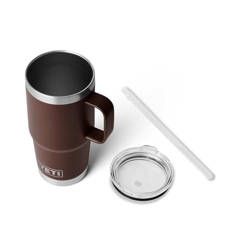 YETI Rambler 25 oz Tumbler with Handle and Straw Lid, Travel Mug Water Tumbler, Vacuum Insulated Cup with Handle, Stainless Steel, Wetlands Brown - Image 4