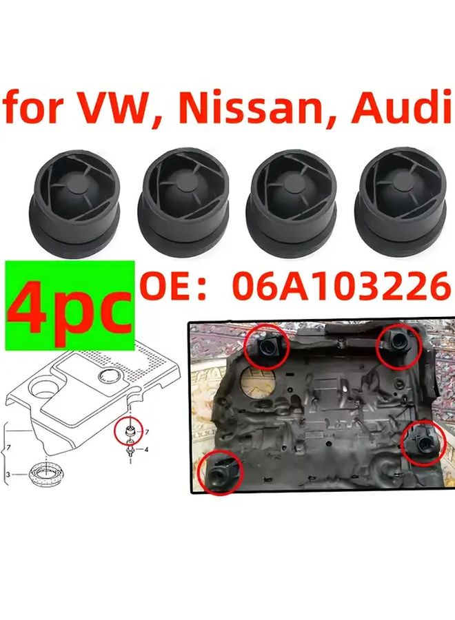 4 PCS Engine Cover Rubber Cushion Bumper Mounting Stop Bushing For Multiple Car Models - Image 5