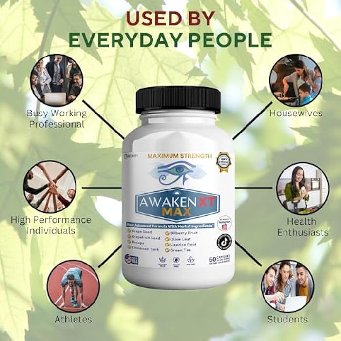 GREENVIFY Awaken XT Max Nootropic Supplement, 60 Capsules, with Vitamins & Herbal Blend, 30 Day Supply (1) - Image 5