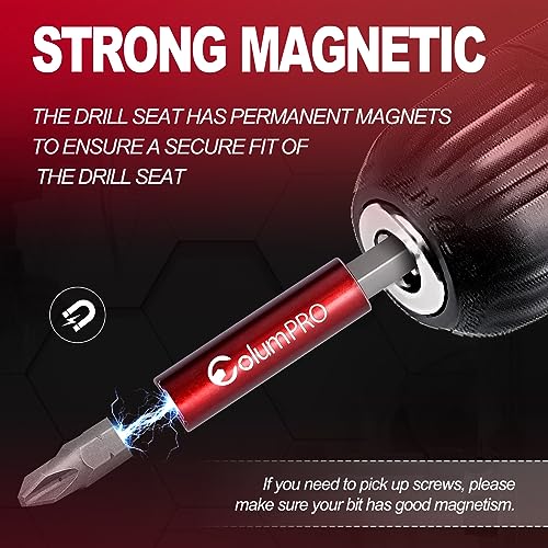 ColumPRO 10PCS 1/4" Strong Magnetic Extension Bit Holder,Hex Shank S2 Steel Magnetic,Screwdriver Extension,Quick-Change Hex Shank Set - Image 2