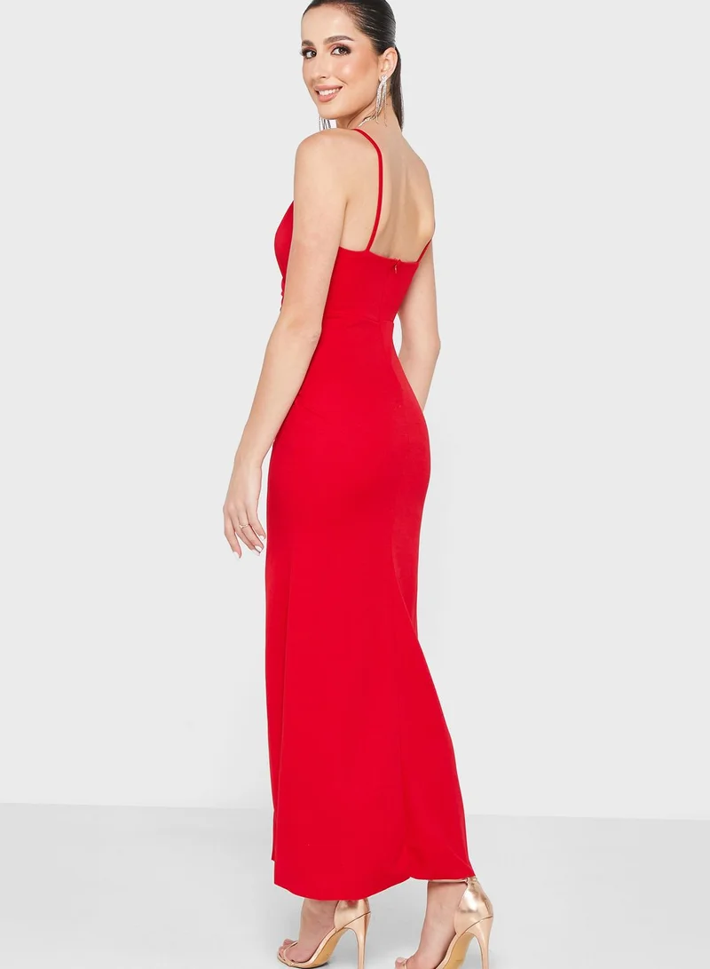 Ella Limited Edition Red Thigh-Slit Dress