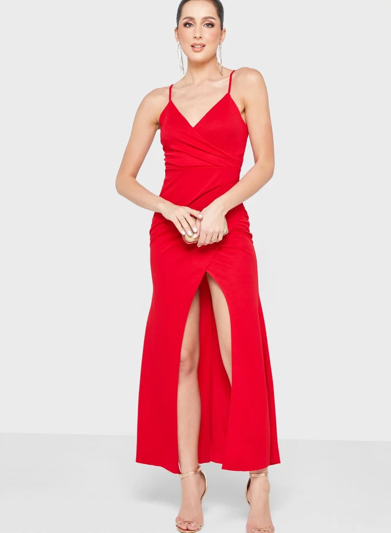 Ella Limited Edition Red Thigh-Slit Dress