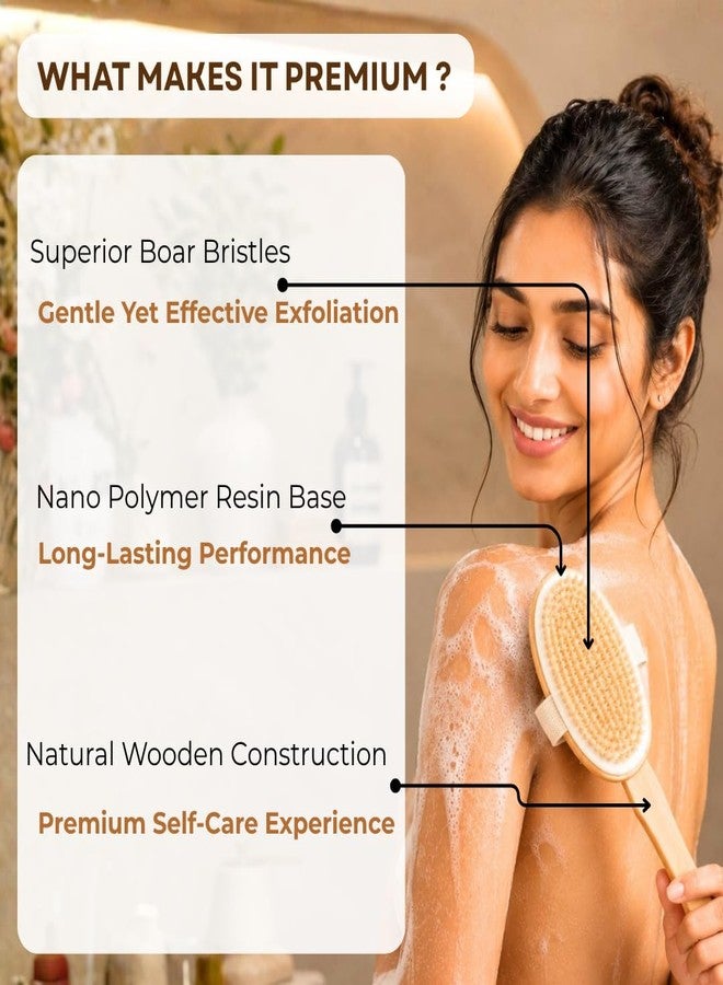Avoura Premium Dry Brushing Body Brush | 360° Full Body Exfoliation |16-Inch Long Reach Handle | Detachable Long Handle Bath Brush | Women & Men Ayurvedic Rituals | Lymphatic Drainage & Cellulite Care - Image 5