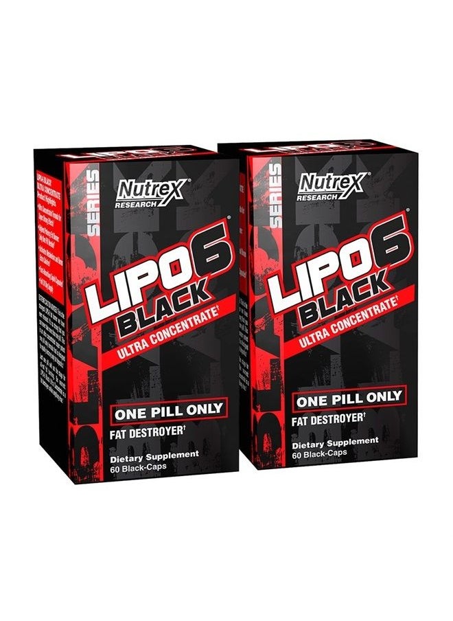 Nutrex Research - Lipo-6 Black Ultra Concentrate Thermogenic Fat Burner Supplement 120 Diet Pills - Image 1