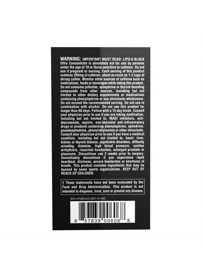 Nutrex Research - Lipo-6 Black Ultra Concentrate Thermogenic Fat Burner Supplement 120 Diet Pills - Image 1