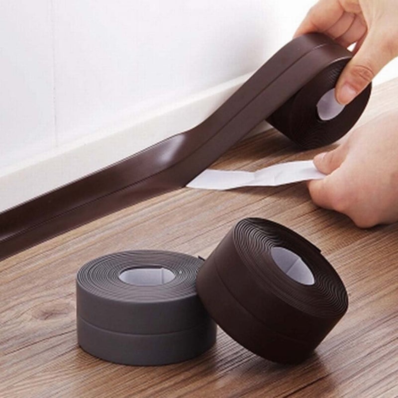 KaLaiXing Kitchen Caulk Bathroom Wall Sealing Waterproof Self-Adhesive Decorative Trim- Tape (Brown) JD02 - Image 5