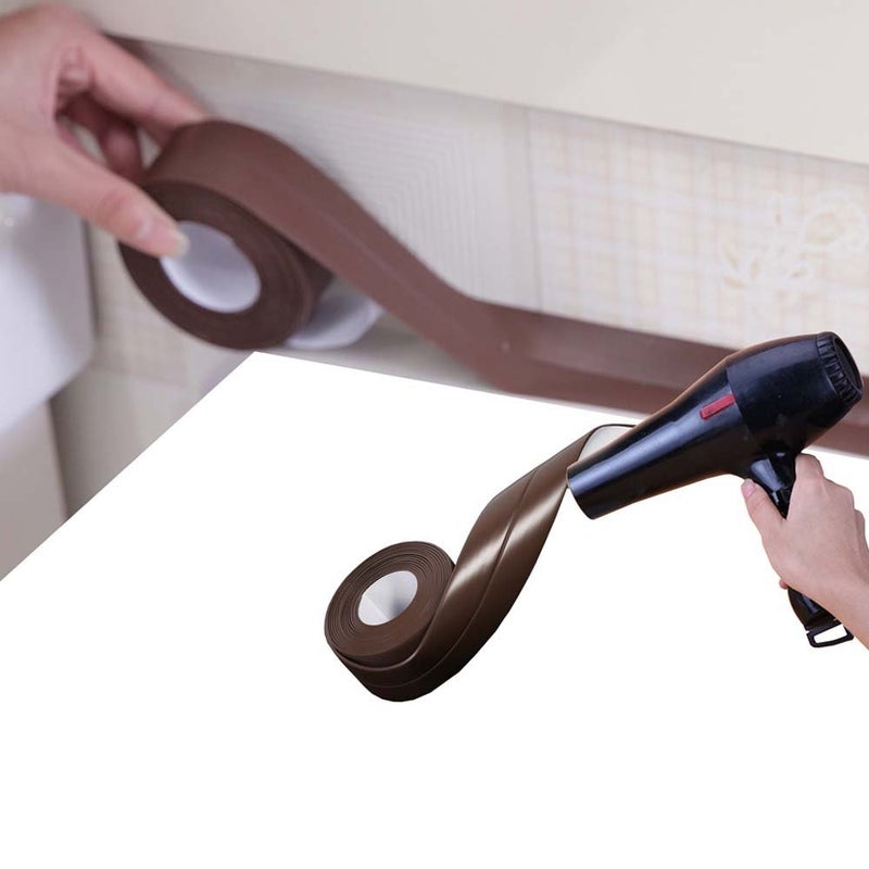 KaLaiXing Kitchen Caulk Bathroom Wall Sealing Waterproof Self-Adhesive Decorative Trim- Tape (Brown) JD02 - Image 4