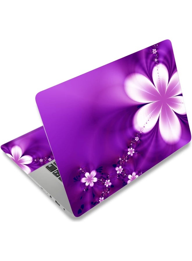 ICOLOR Purple Flowers 11.6 13 13.3 14 15 15.6 inches Netbook Laptop Skin Sticker Reusable Protector Cover for Laptop Notebook FY-NEK-13 - Image 1