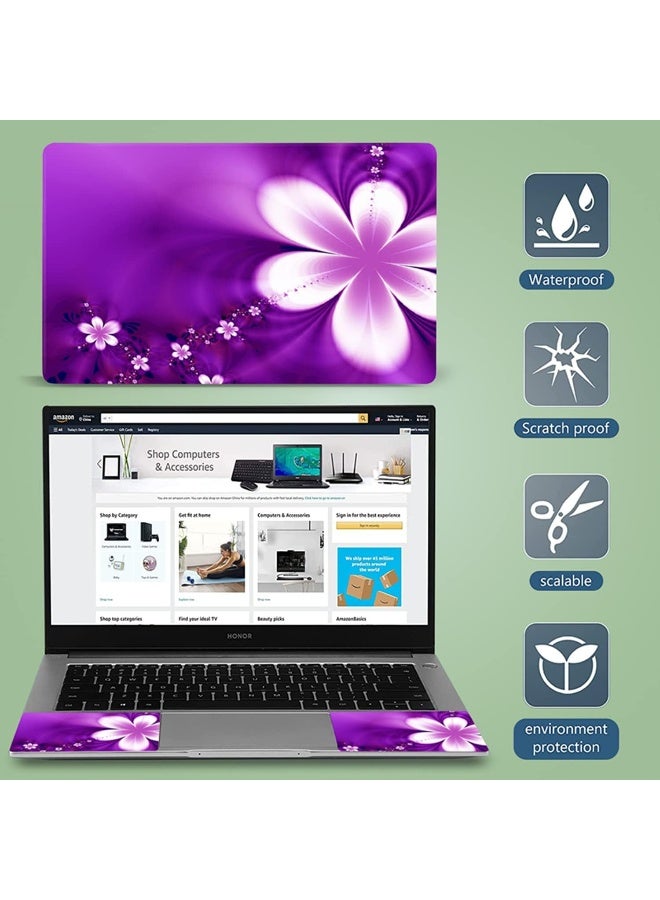 ICOLOR Purple Flowers 11.6 13 13.3 14 15 15.6 inches Netbook Laptop Skin Sticker Reusable Protector Cover for Laptop Notebook FY-NEK-13 - Image 5