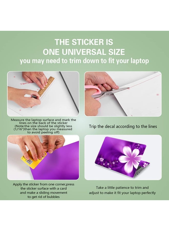 ICOLOR Purple Flowers 11.6 13 13.3 14 15 15.6 inches Netbook Laptop Skin Sticker Reusable Protector Cover for Laptop Notebook FY-NEK-13 - Image 2