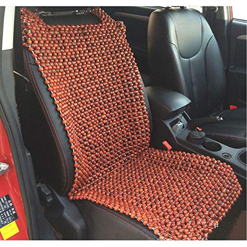 HomDSim Wood Beaded Auto Car Front Seat Cover,Natural Rosewood Wooden Bead Cool Refreshing Back Massaging Comfort Cushion Mat,Premium Quality Universal for Car Truck on Summer - Image 1